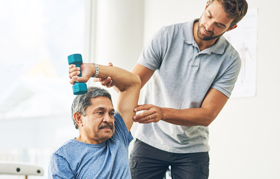 Physiotherapy consultation with client and physiotherapist